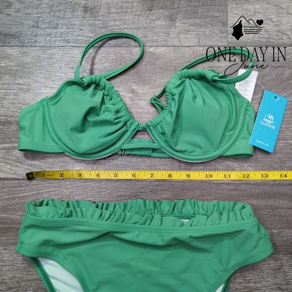 Cupshe High Waist Underwire Ruffle Bikini Swimsuit Size S - Picture 4 of 6